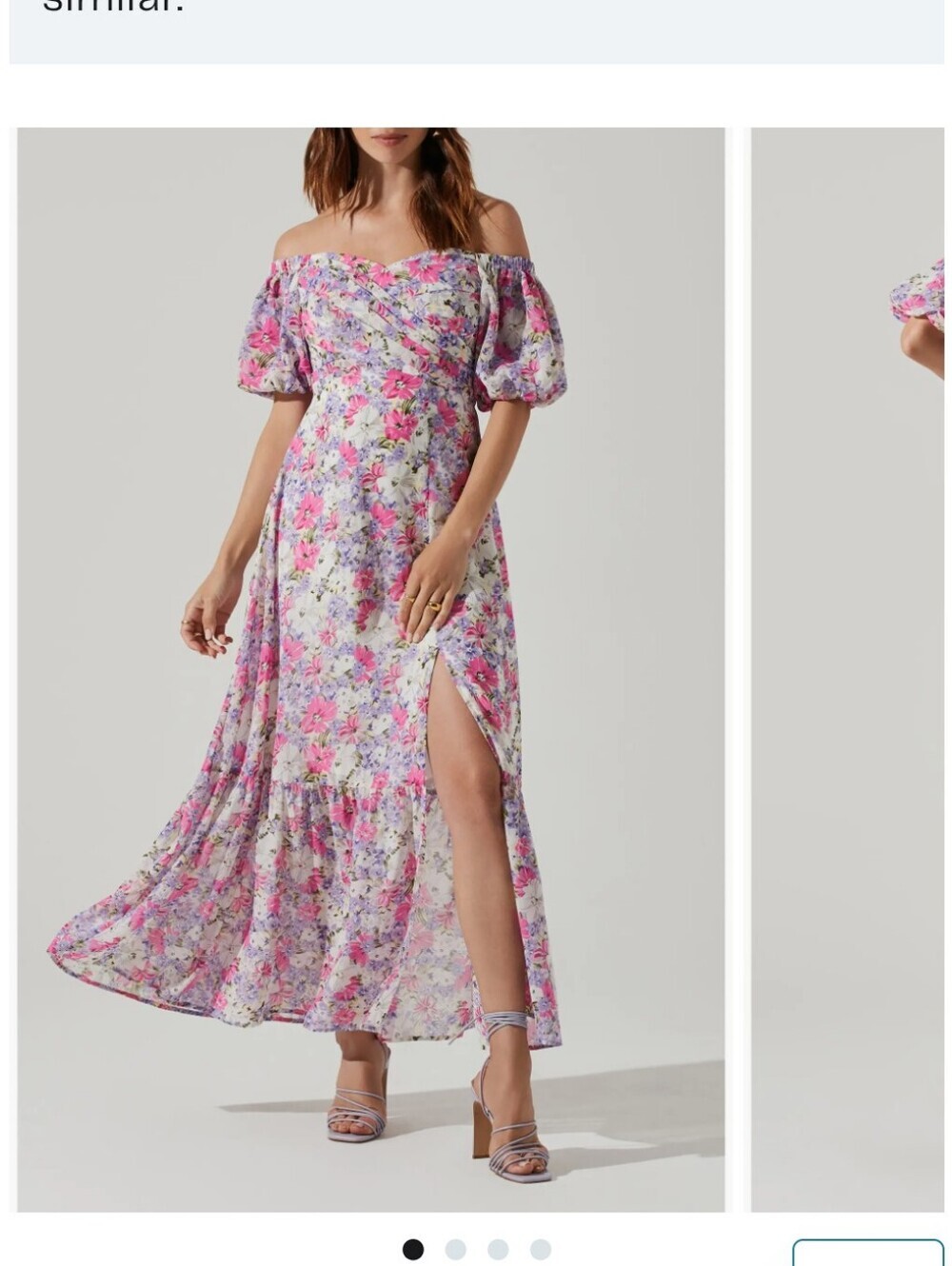 Astr The Label Pink Floral Off-Shoulder Maxi Dress